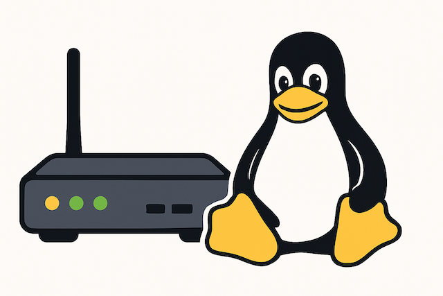 tux en een router